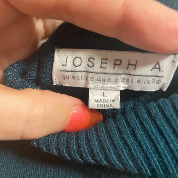 Teal silky turtleneck - Picture 3 of 3